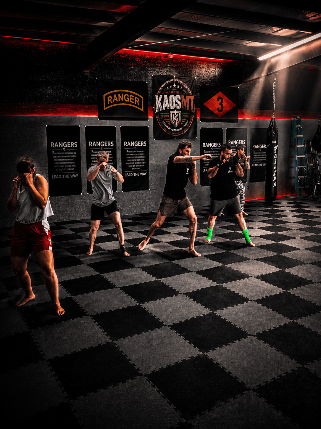 Muay Thai pad work training at KAOS Muay Thai