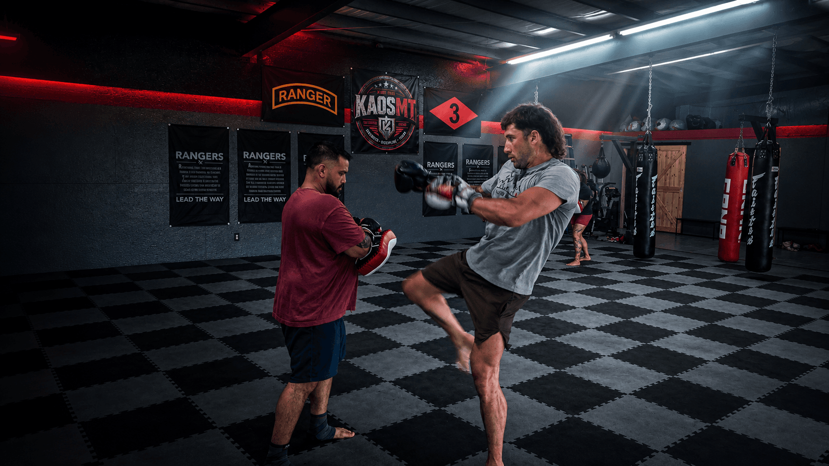 Muay Thai pad work training at KAOS Muay Thai